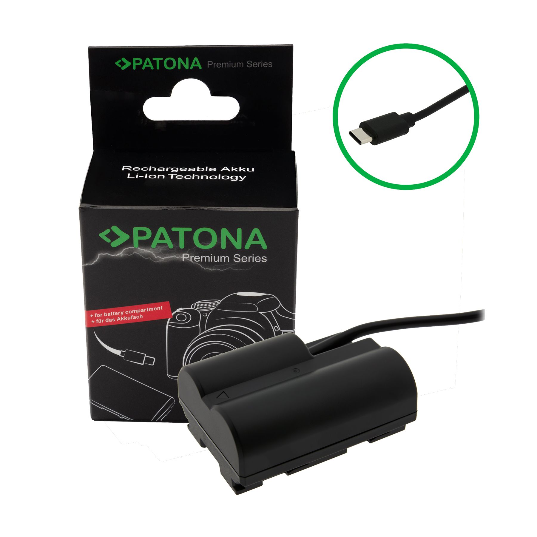 Patona USB-C Input Akku-Adapter NP-W235