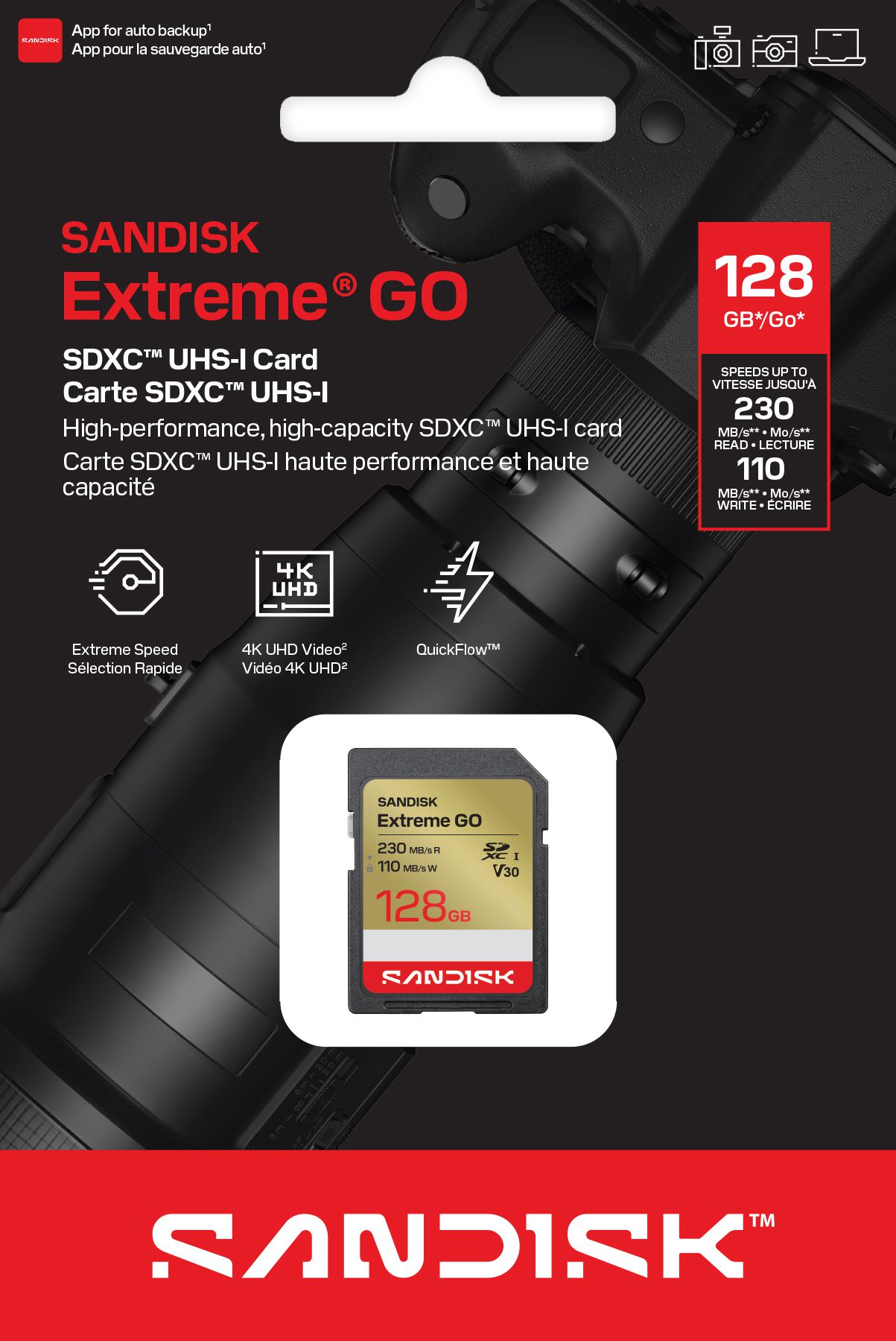 SANDISK Extreme GO 230MB/s SDXC 128GB