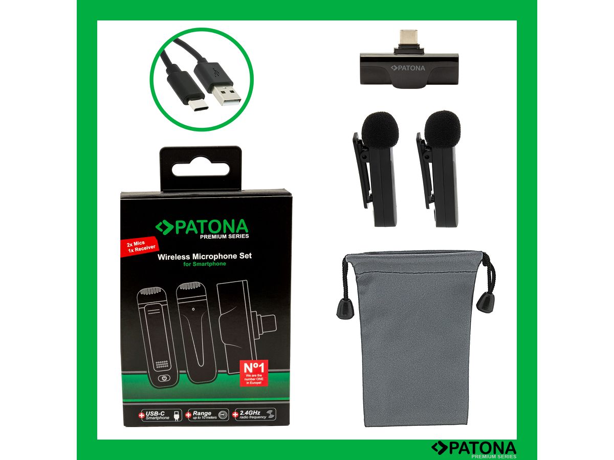 Patona Wireless 2 Lavalier USB-C Set