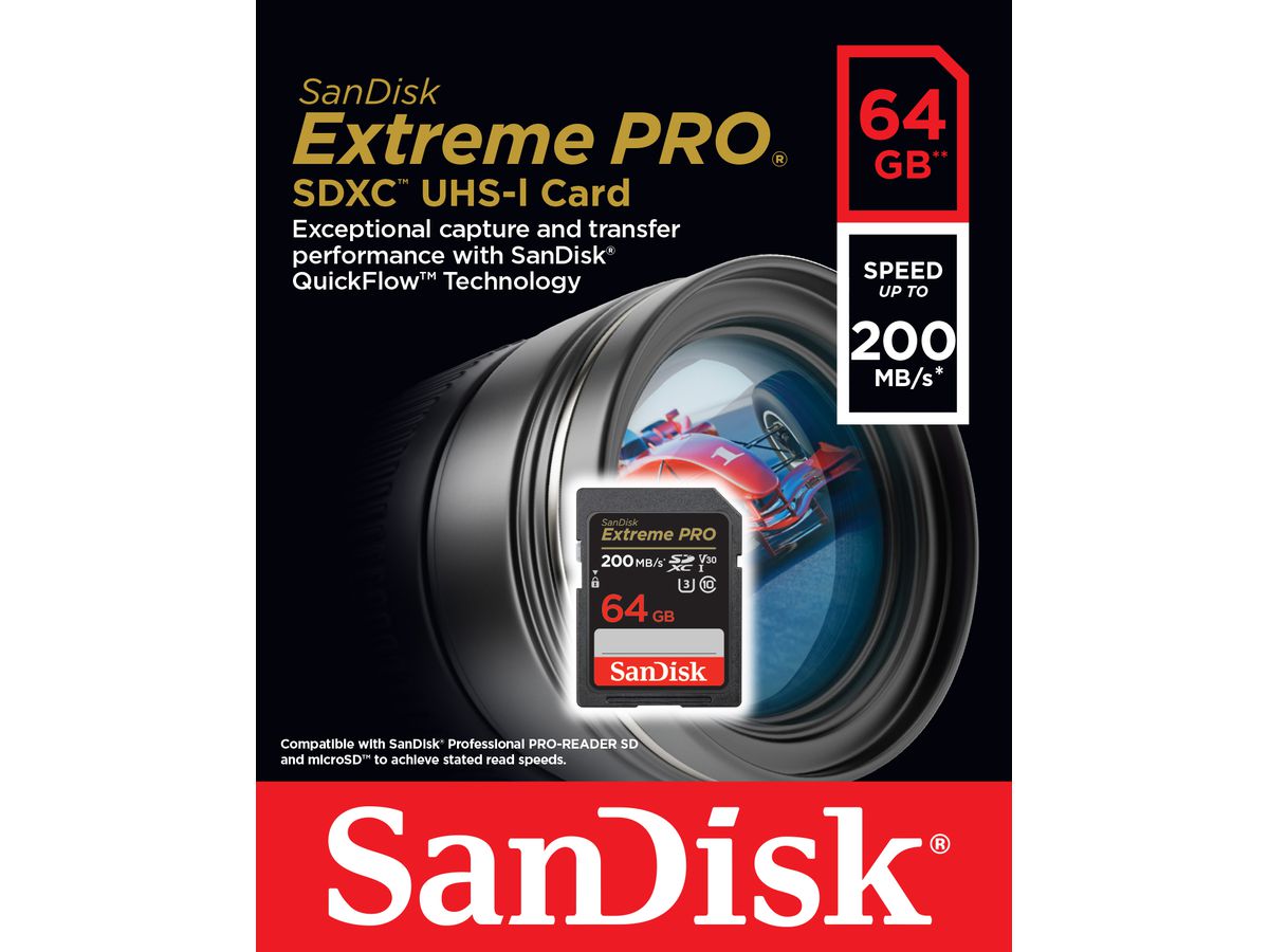 SanDisk Extreme Pro 200MB/s SDXC 64GB