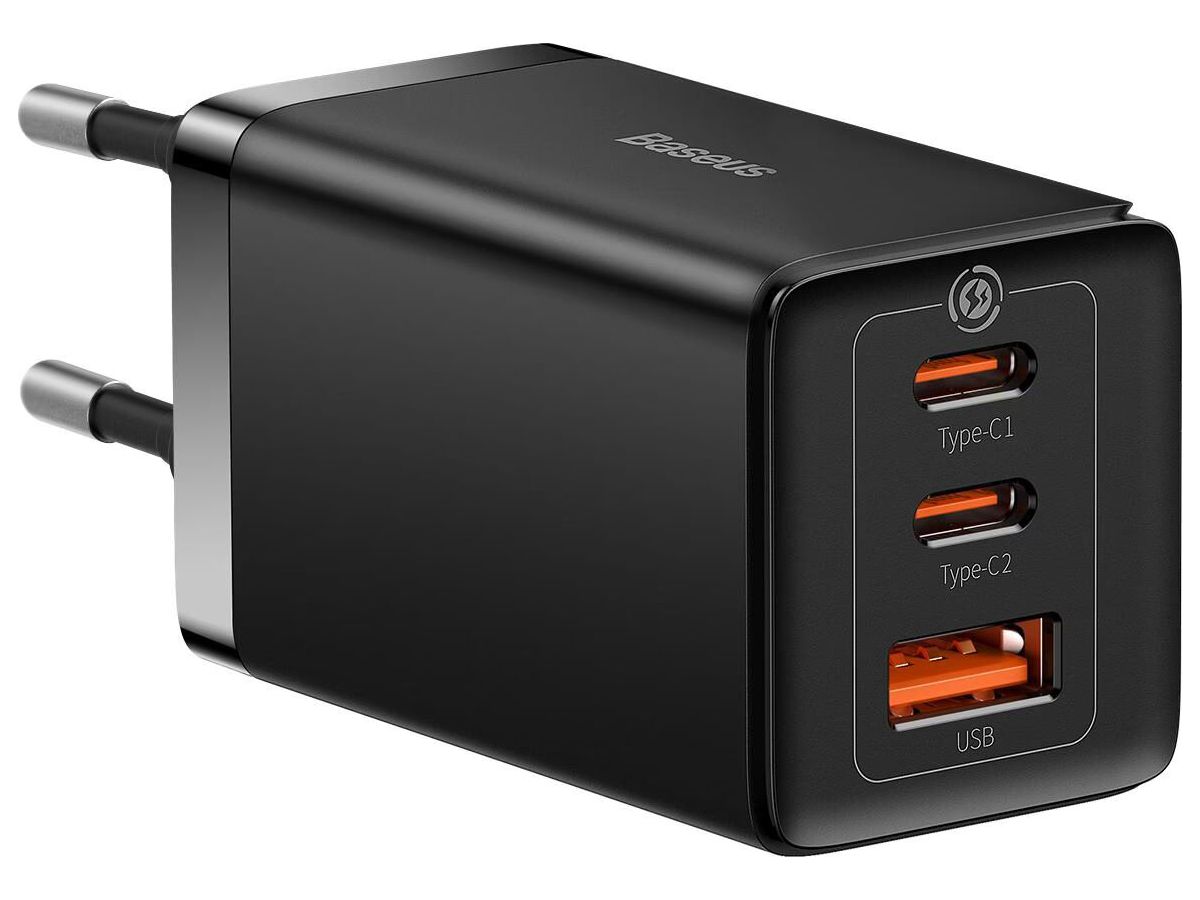 Baseus GaN5 Pro 3 Port Charger 65W Black