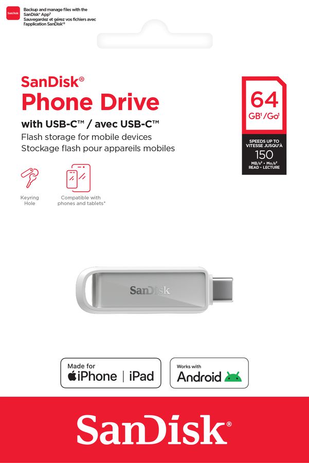 SanDisk Phone Drive USB-C 64GB weiss