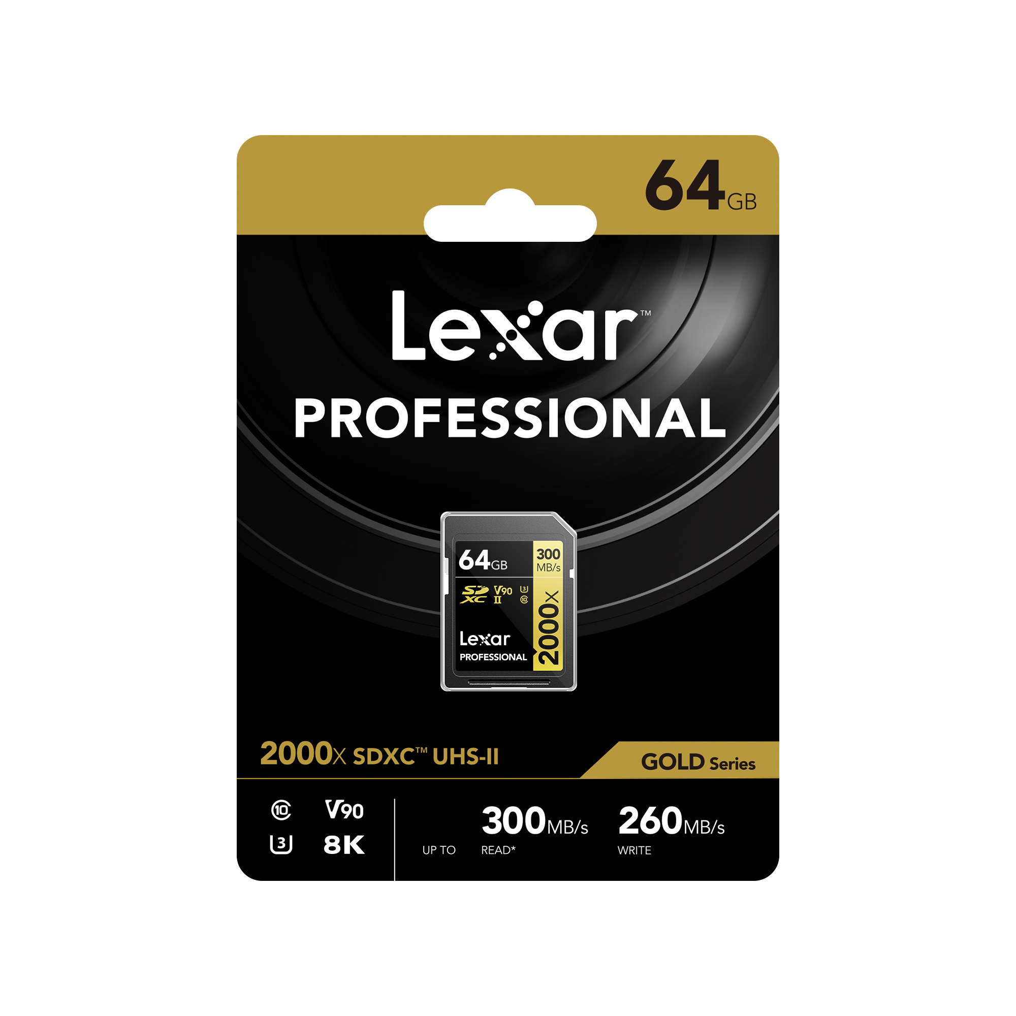 Lexar 2000x UHS-II SDXC 64GB Gold