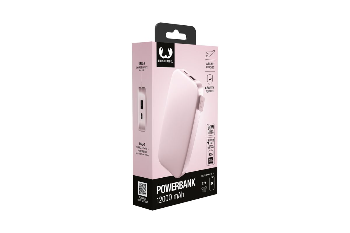 Fresh 'n Rebel Powerbank 12000 mAh Pink