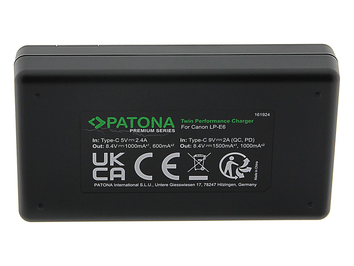 PATONA Premium chargeur double LP-E6