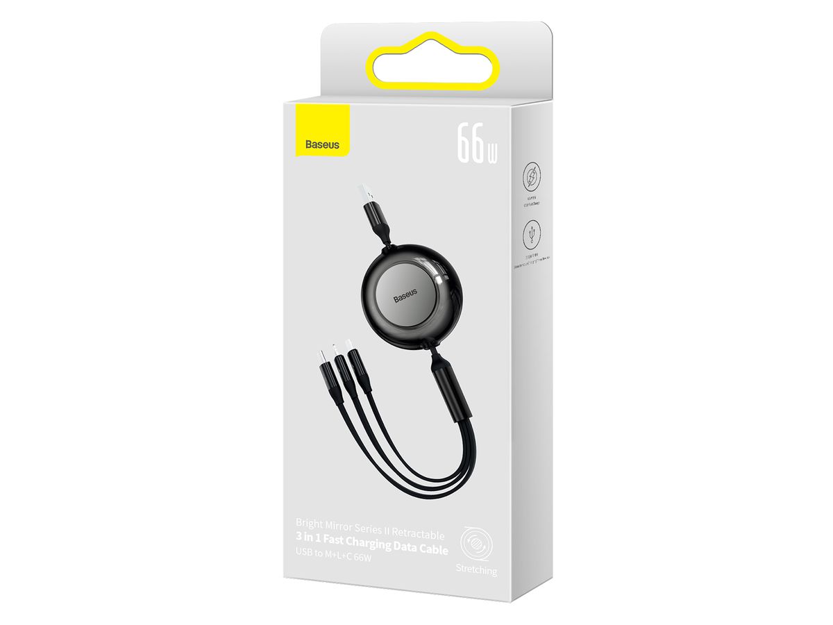 Baseus USB 3-in-1 Cable 1.1m Black