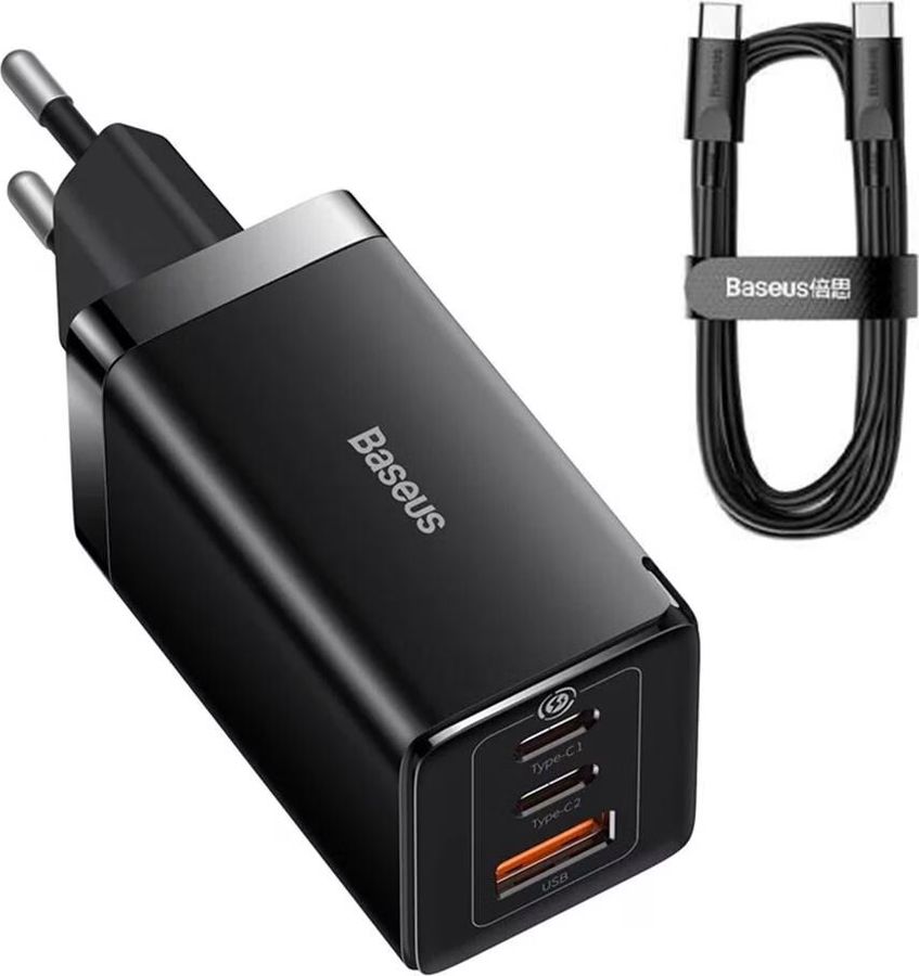 Baseus GaN5 Pro 3 Port Charger 65W Black