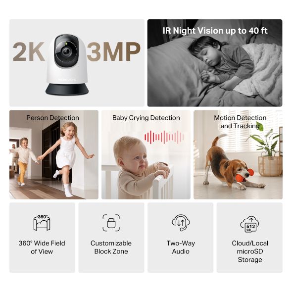 Mercusys 2K Home Security Wi-Fi Camera