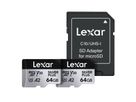Lexar micro SDXC Silver Plus 2x64GB