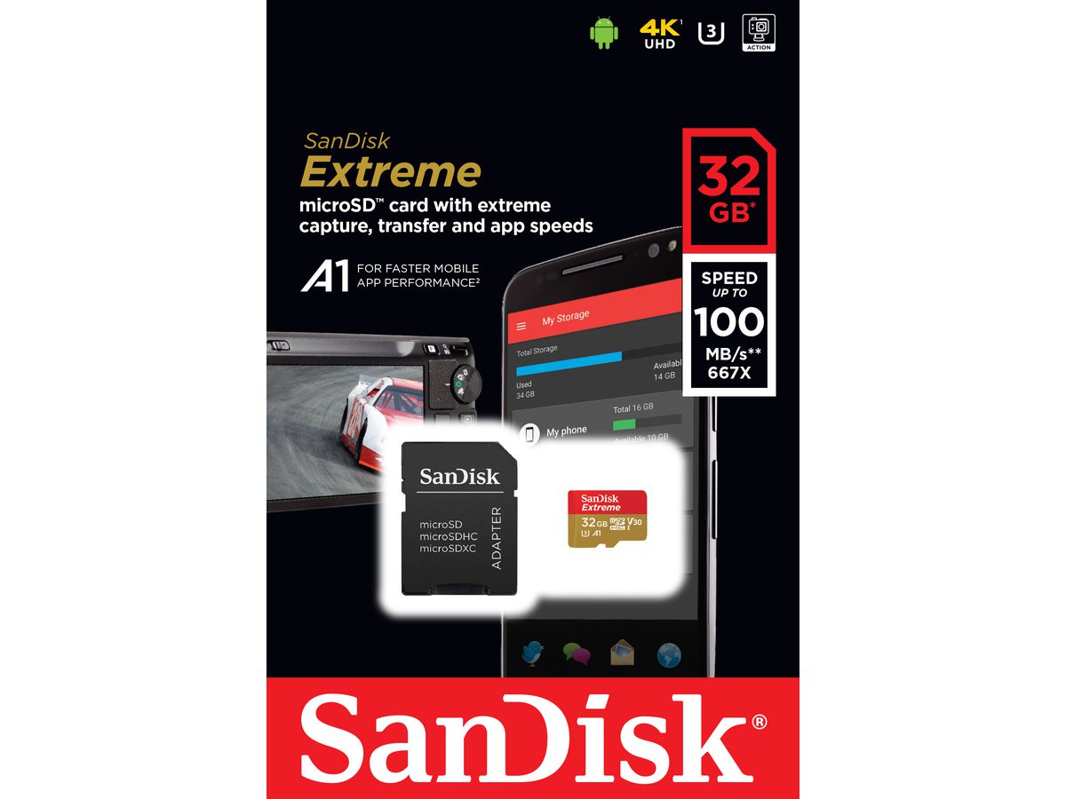 SanDisk Extreme 100MB/s microSDHC 32GB