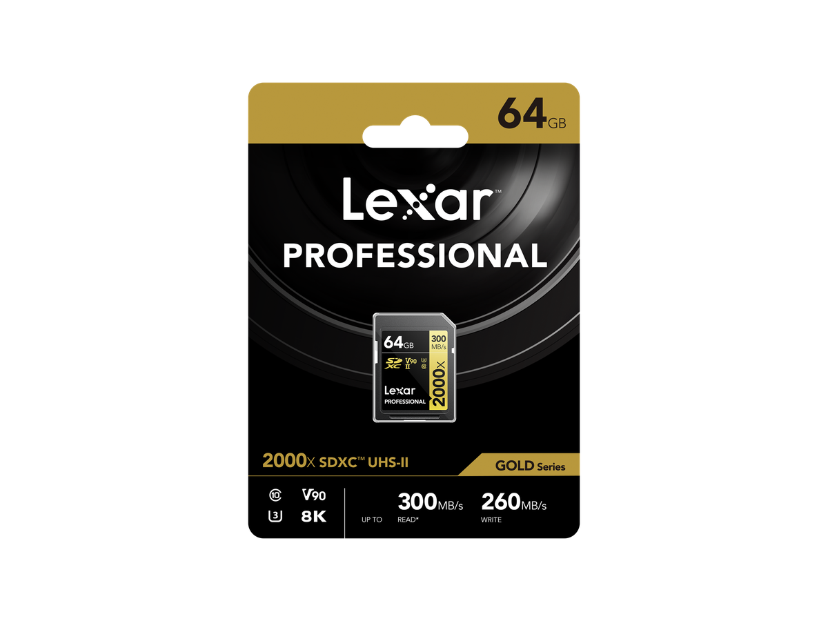 Lexar 2000x UHS-II SDXC 64GB Gold