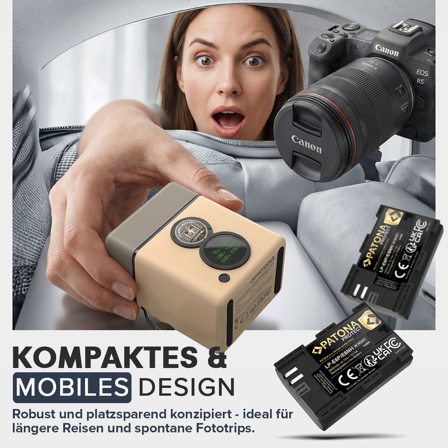 Patona LP-E6P Set Chargeur 2 Batterie