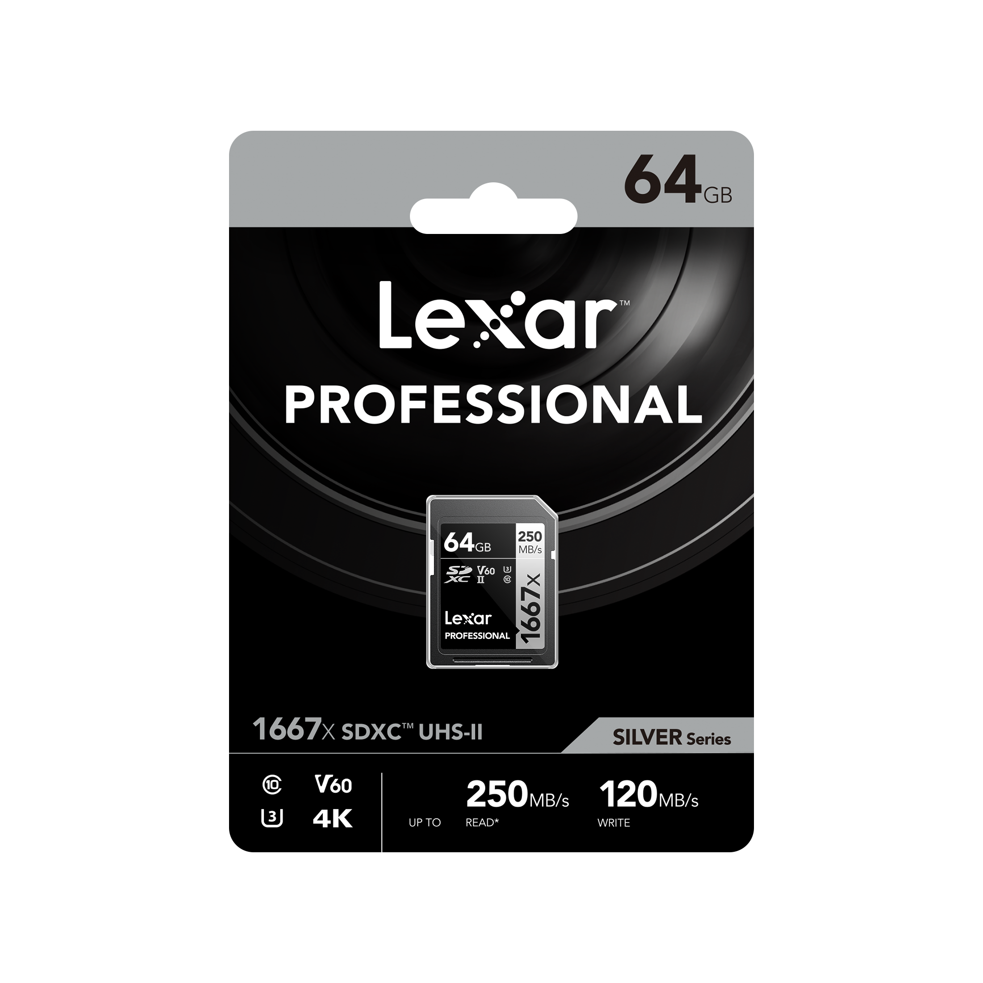 Lexar 1667x UHS-II SDXC 64GB Silver