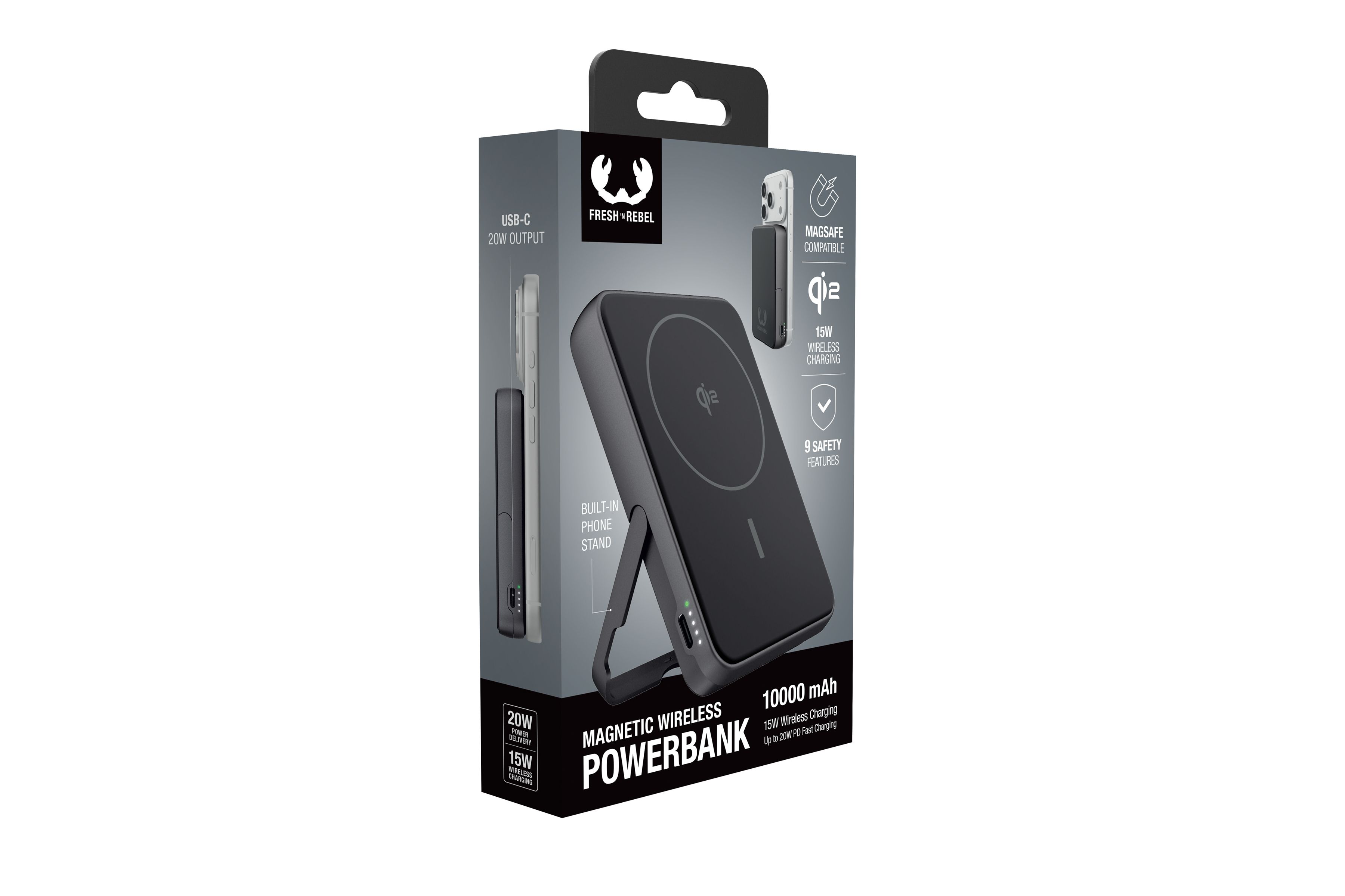Fresh 'n Rebel Powerbank 10000 mAh Grey