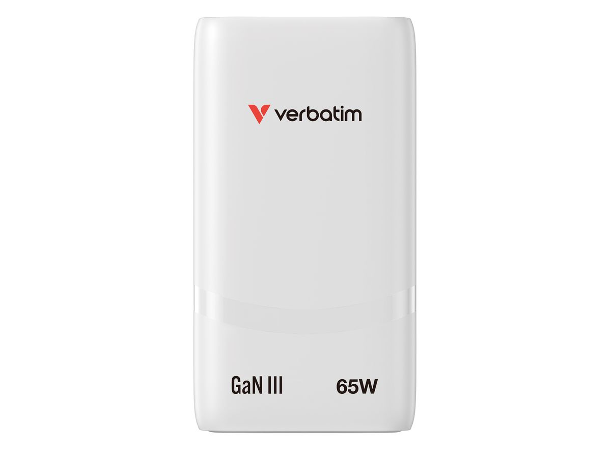 Verbatim Fold n Go GaN Charger 65W White