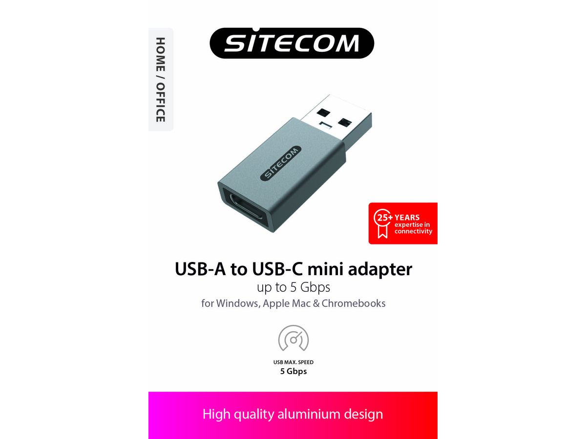 Sitecom USB-A to USB-C Mini Adapter