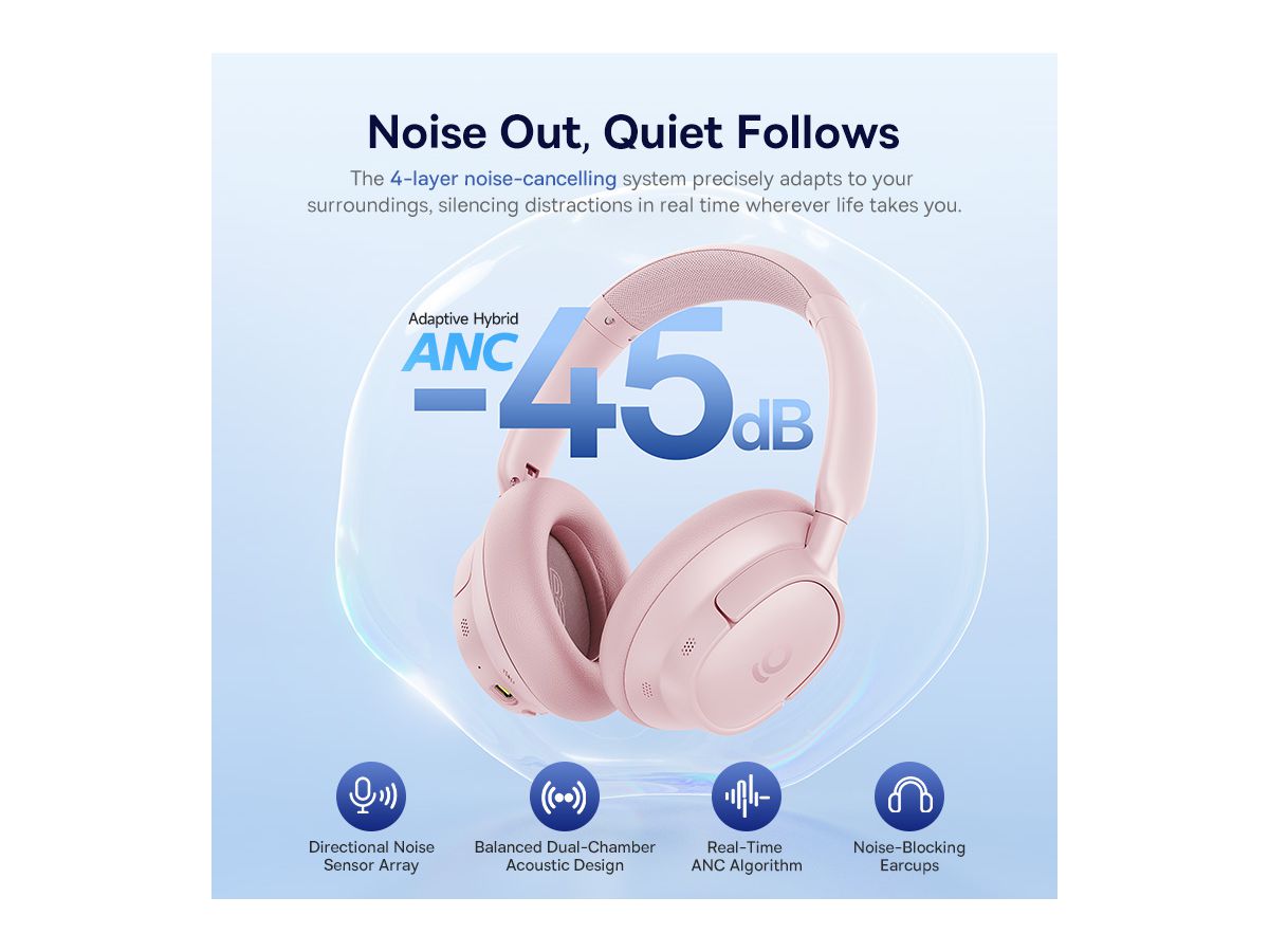 Baseus Bass BH1 NC Wirel.ANC Headph.Pink