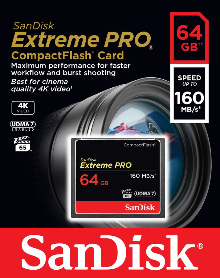 Sandisk ExtremePro 160MB/s CF 64GB