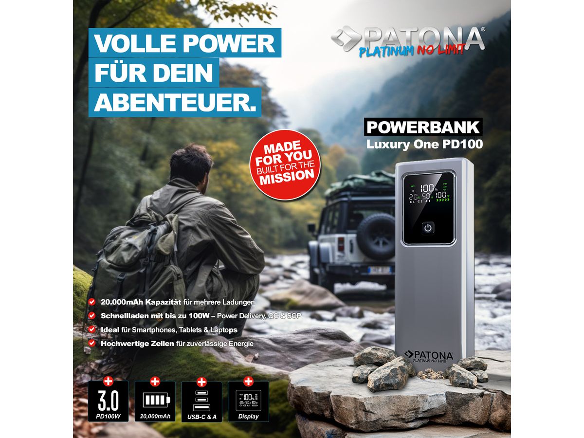 Patona Powerbank PD100W 20000mAh