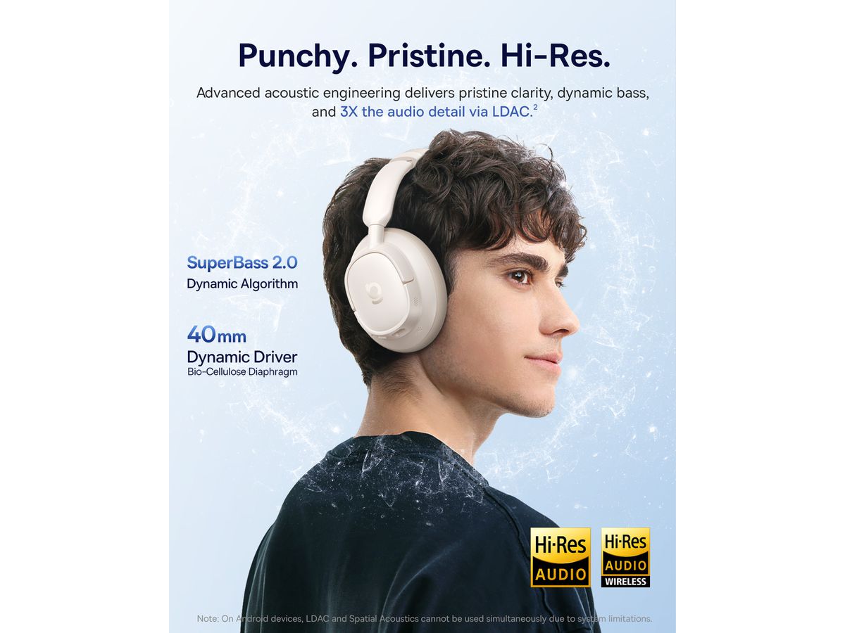 Baseus Bass BH1 NC Wirel ANC Headph Wh