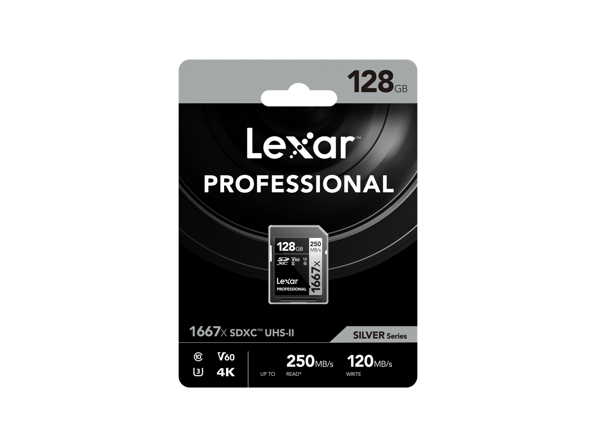 Lexar 1667x UHS-II SDXC 128GB Silver