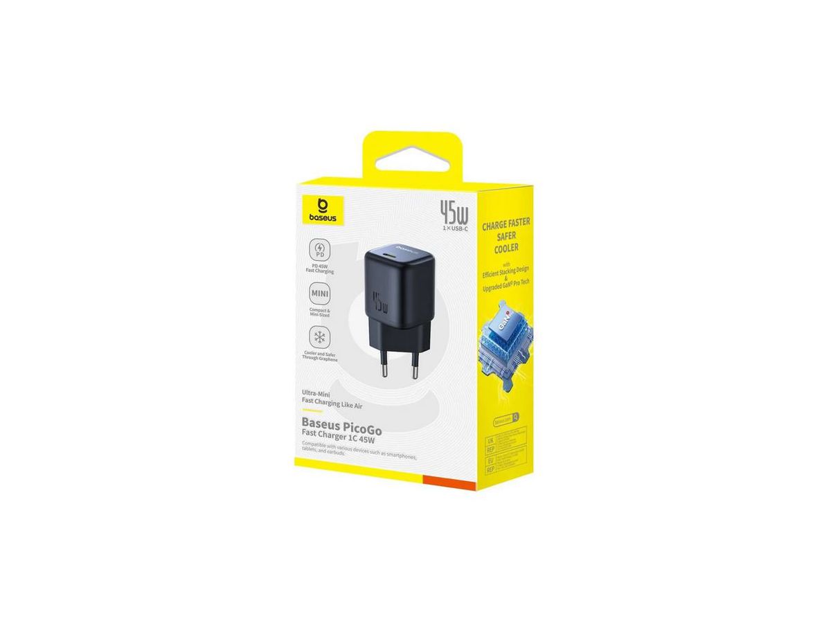 Baseus PicoGo GaNCharger USB-C 45W Black