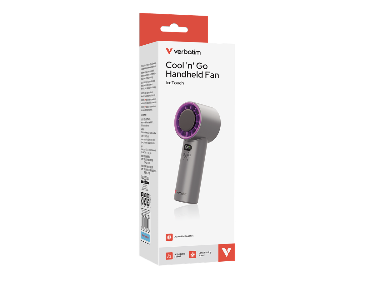 Verbatim CoolnGo Handheld Fan Grey