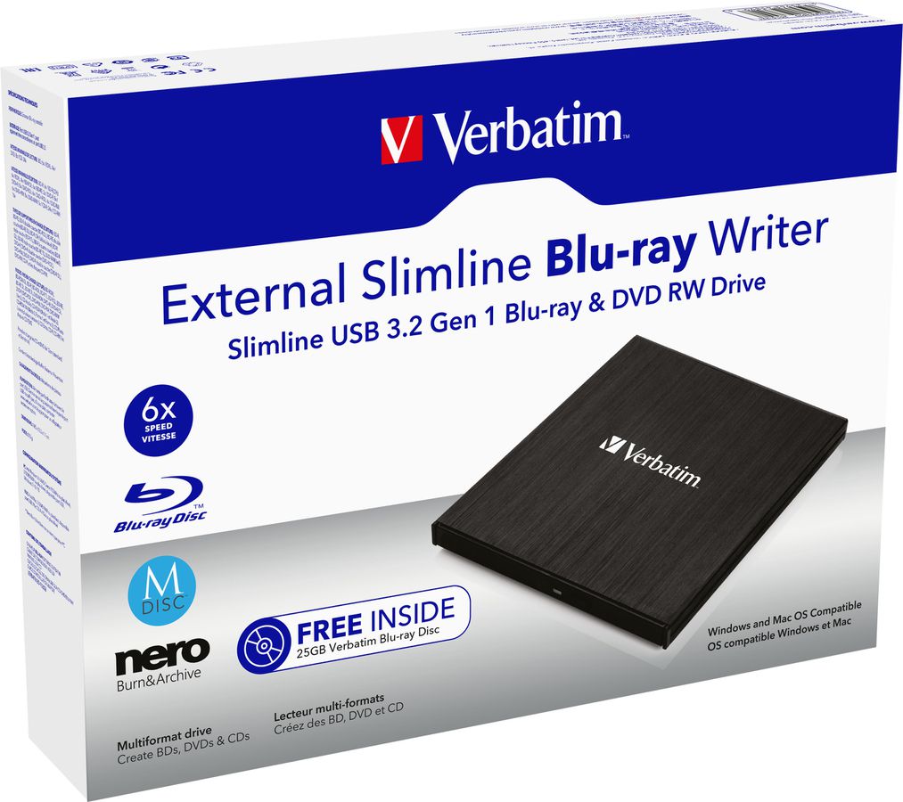Verbatim Slimline Blu-ray Writer USB 3.0