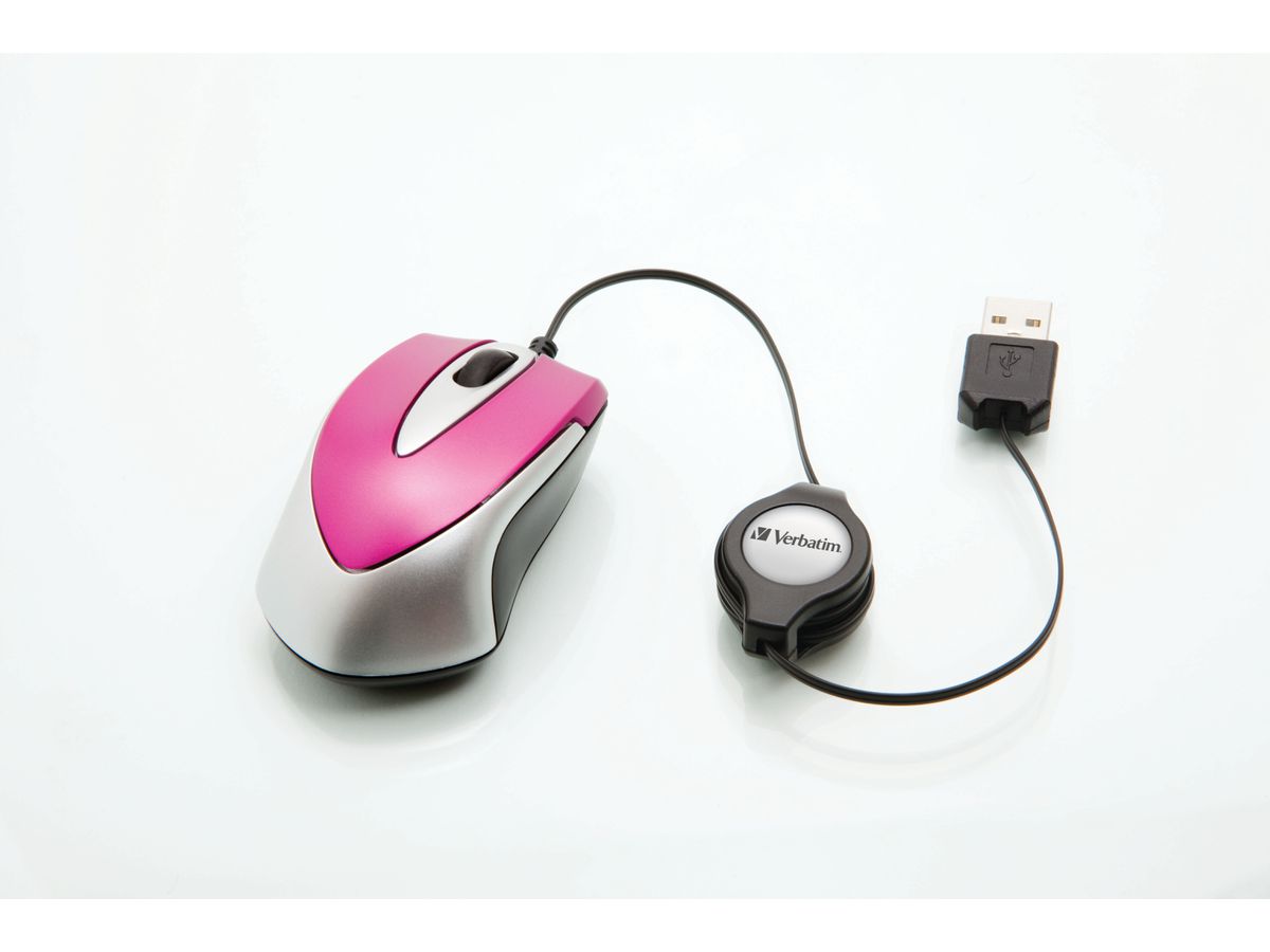 Verbatim Go Mini Travel Mouse Pink