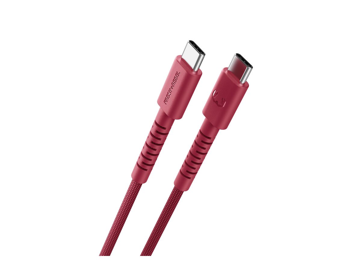 Fresh 'n Rebel USB-C to USB-C Berry Red
