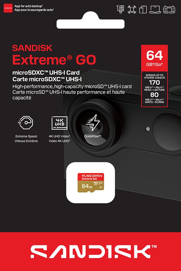 SANDISK ExtremeGO 170MB/s microSDXC 64GB