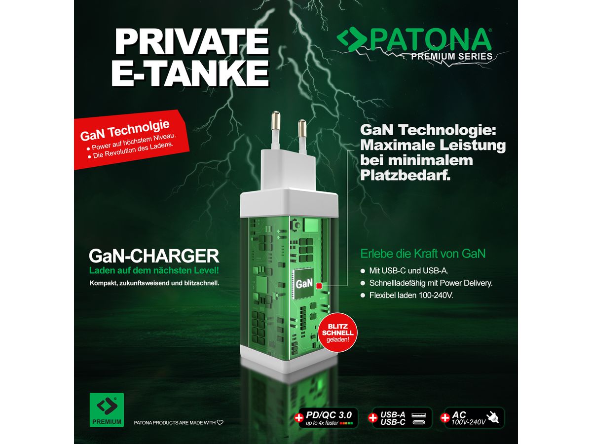 Patona GaN 4 Port Fast Charger Bundle