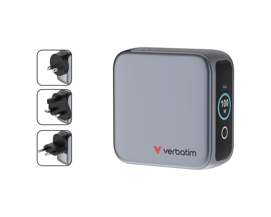 Verbatim Mini GaN Charger 100W Display