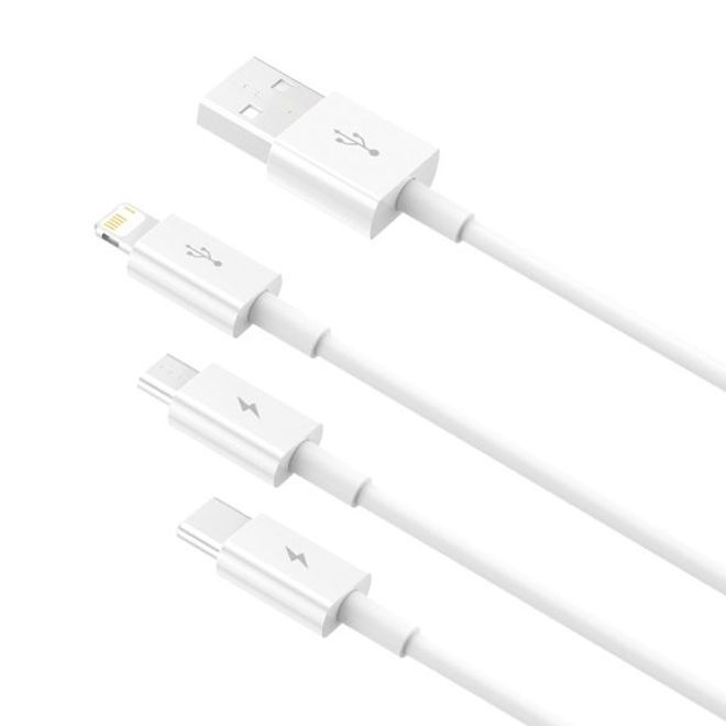 Baseus USB-A 3-in-1 Cable 1.5m White