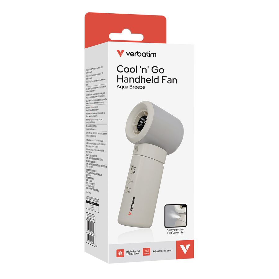 Verbatim Aqua Breeze Handheld Fan White