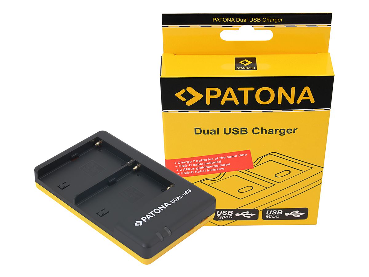 Patona Chargeur Dual USB NP-FM500H