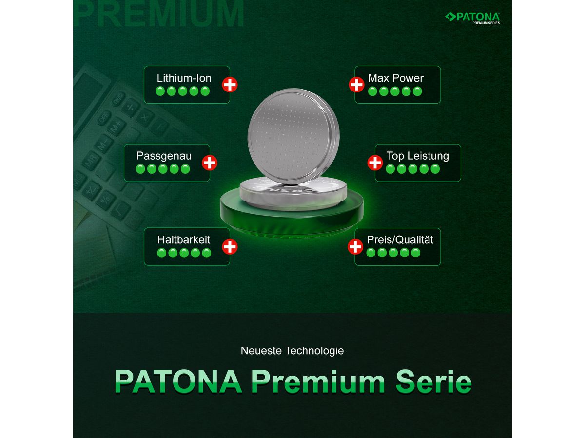 Patona 10 Stück CR2032 Alkaline Batterie