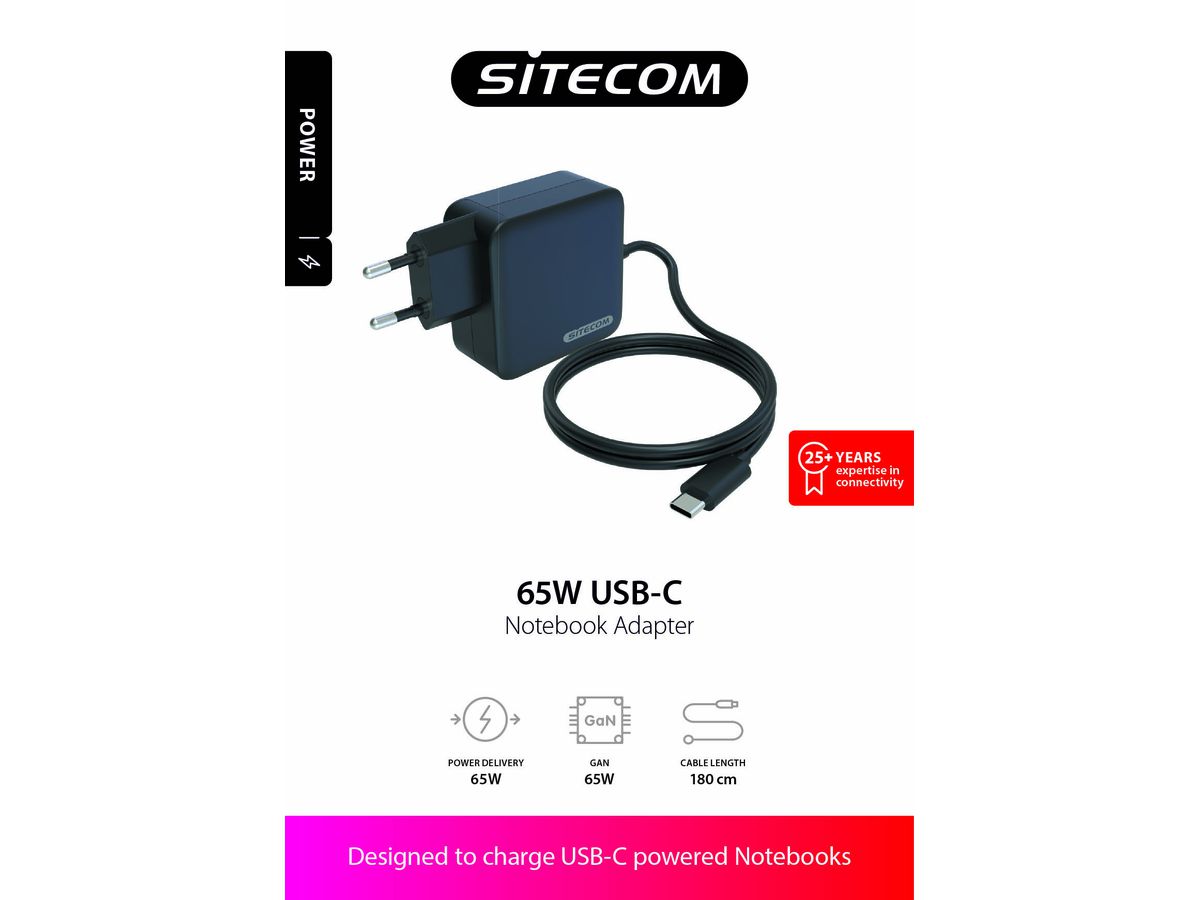 Sitecom 65W USB-C Notebook Adapter