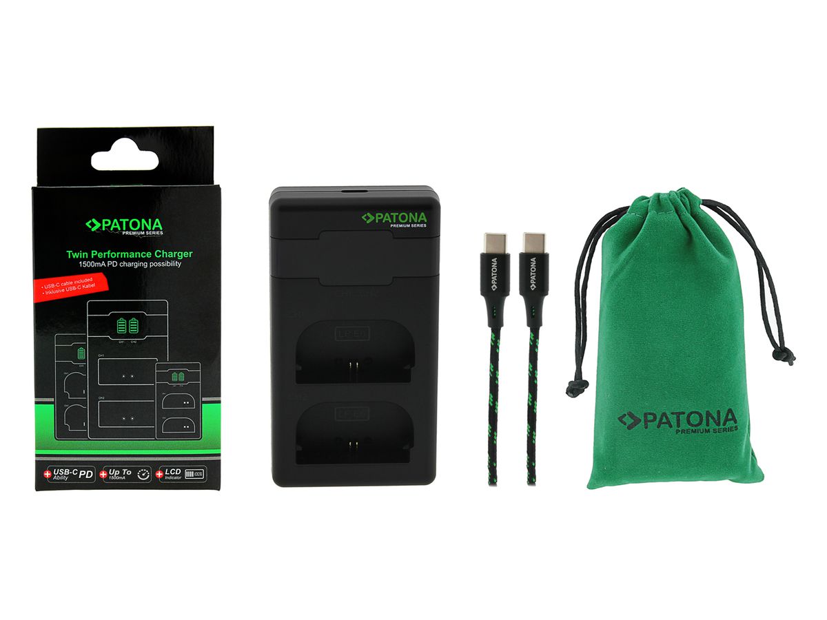 PATONA Premium chargeur double LP-E6