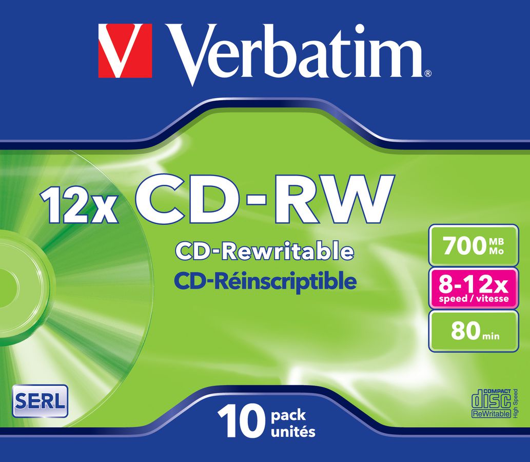 Verbatim CD-RW Jewel 700MB 12x 10 Pack