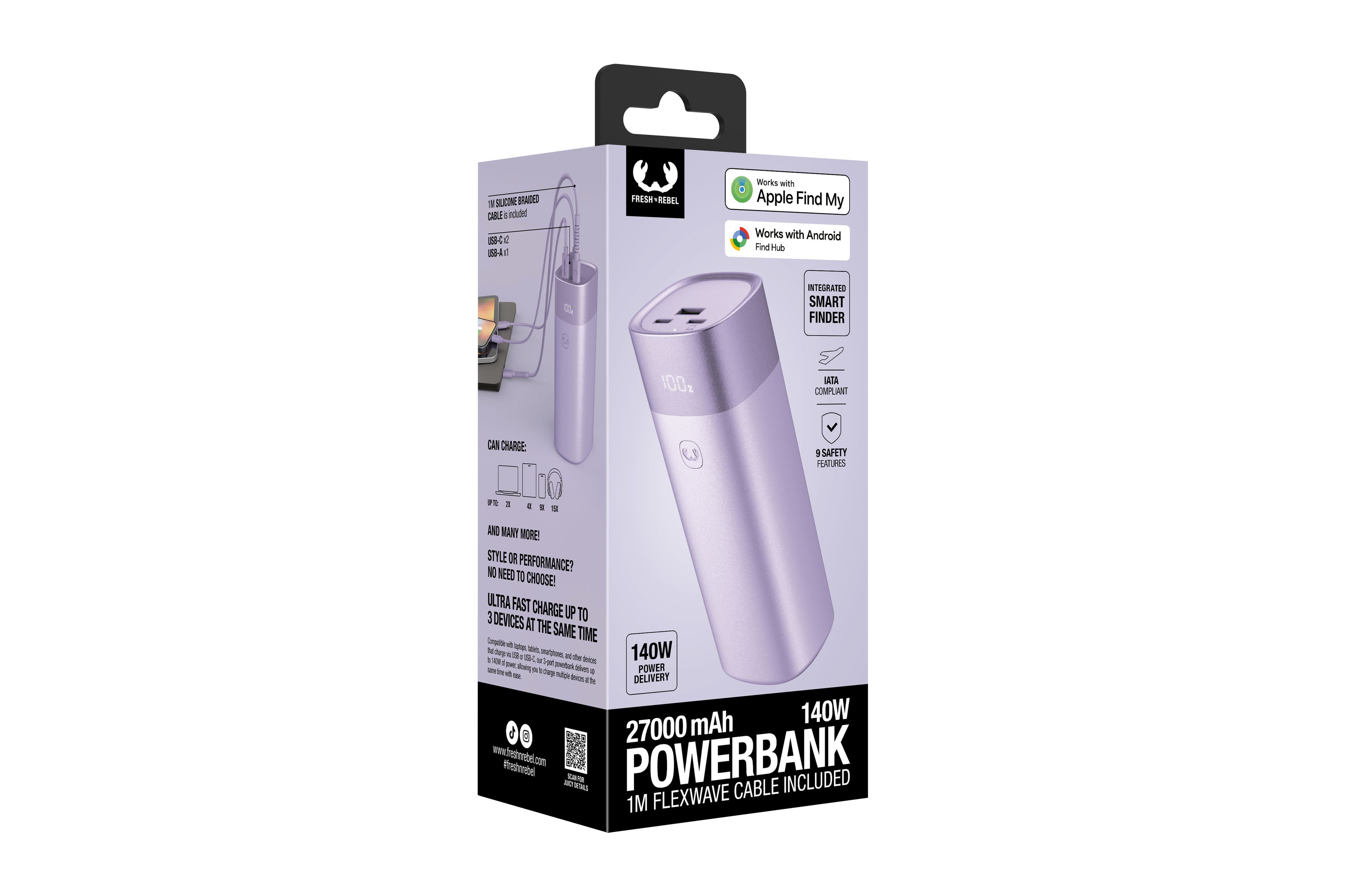 Fresh 'n Rebel Powerbank 27000 mAh Lilac