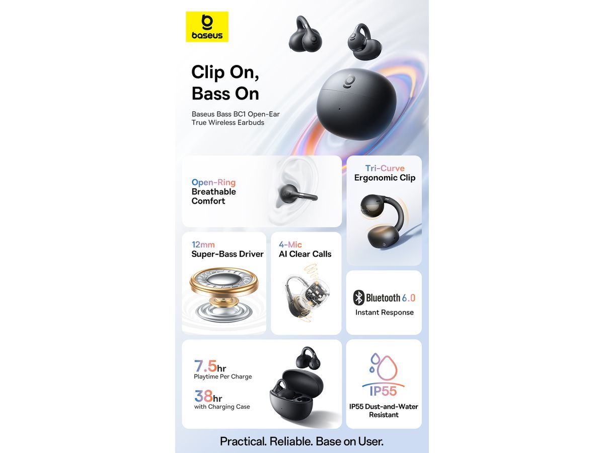 Baseus Bass BC1 Open-Ear TWS Earbuds Bl