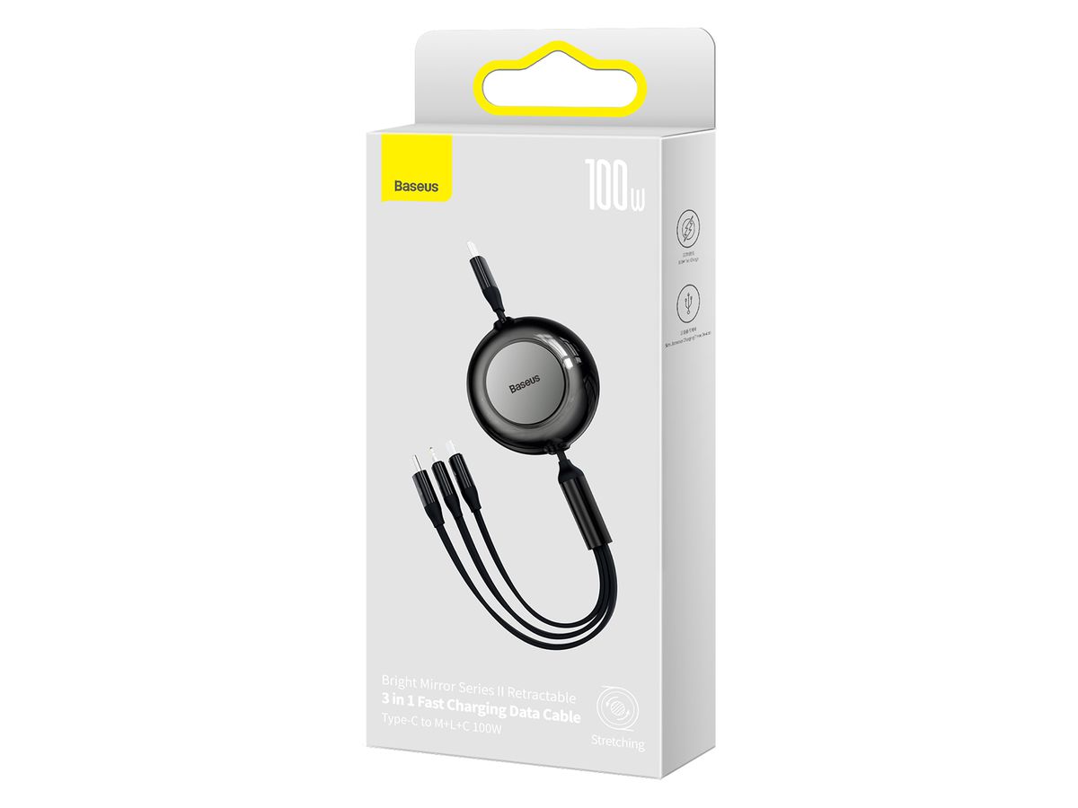 Baseus USB-C 3-in-1 Cable 1.1m Black