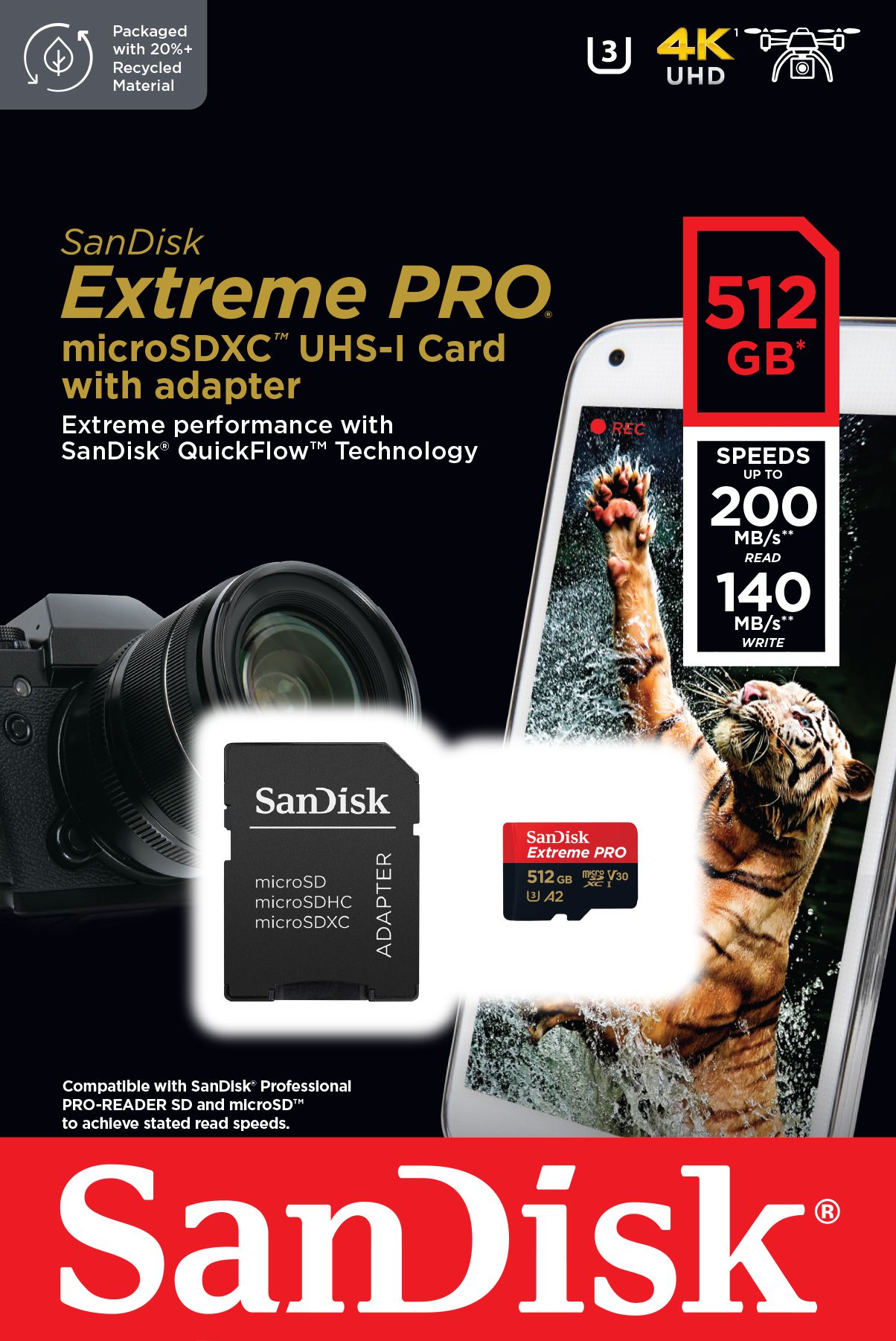 SanDisk ExtremePro 200MB/s microSD 512GB