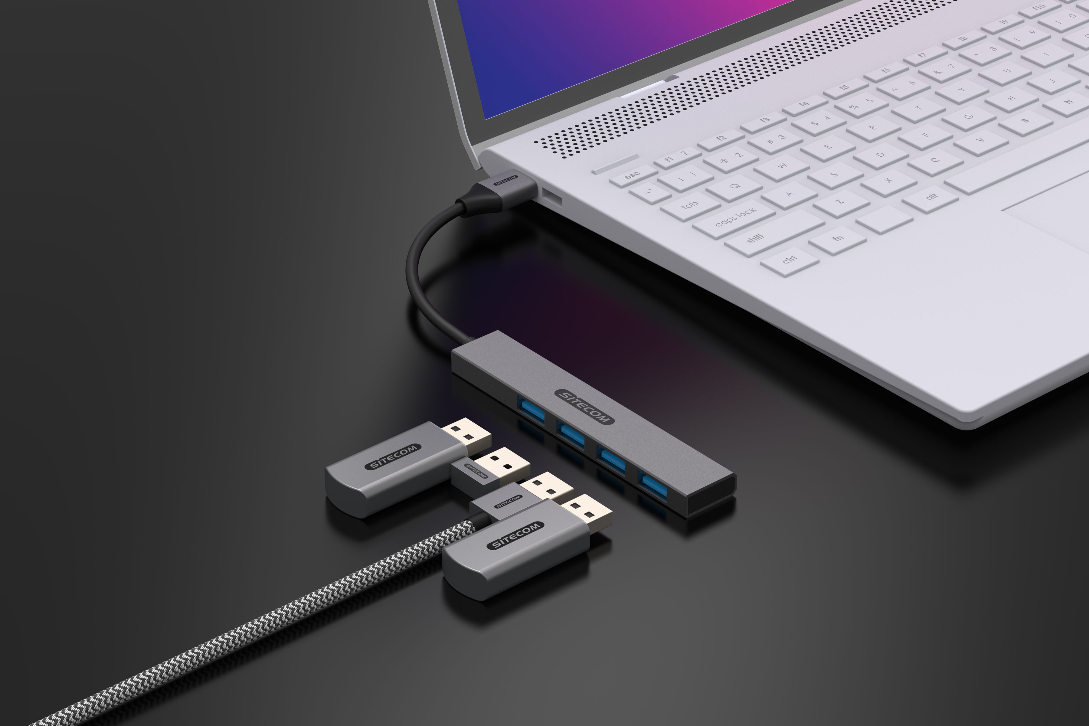 Sitecom USB-A to 4x USB-A Tiny Hub