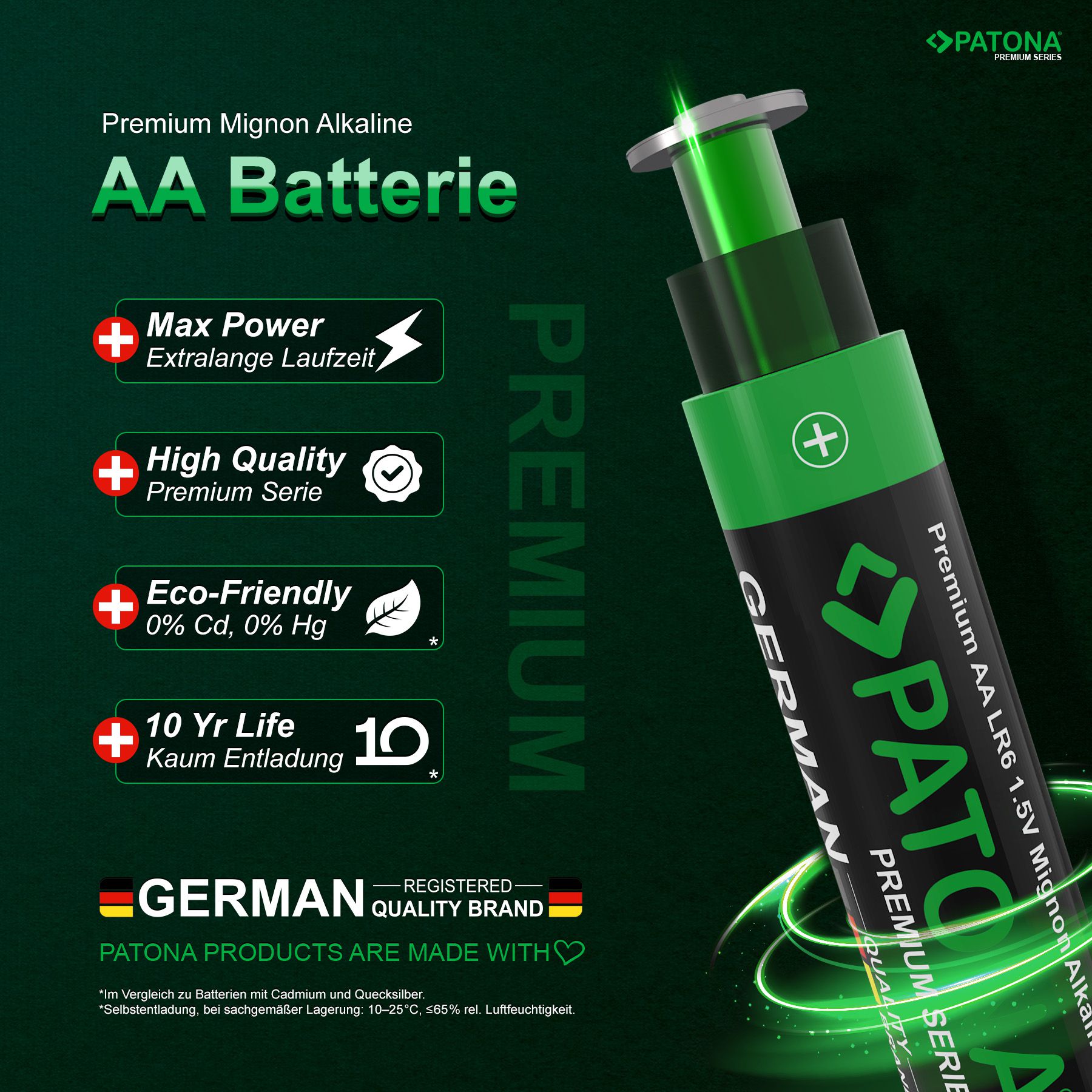Patona 10 Stück AA Alkaline Batterie