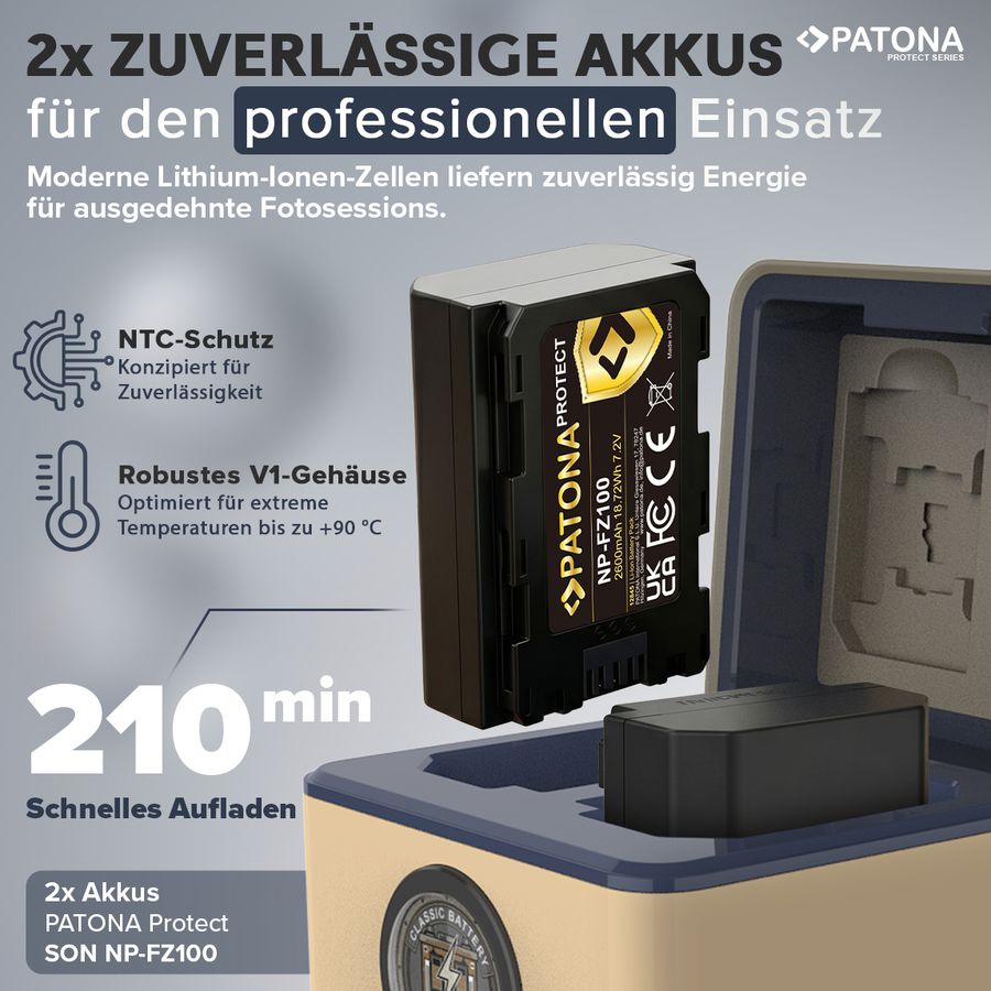 Patona NP-FZ100 Set Chargeur 2 Batterie