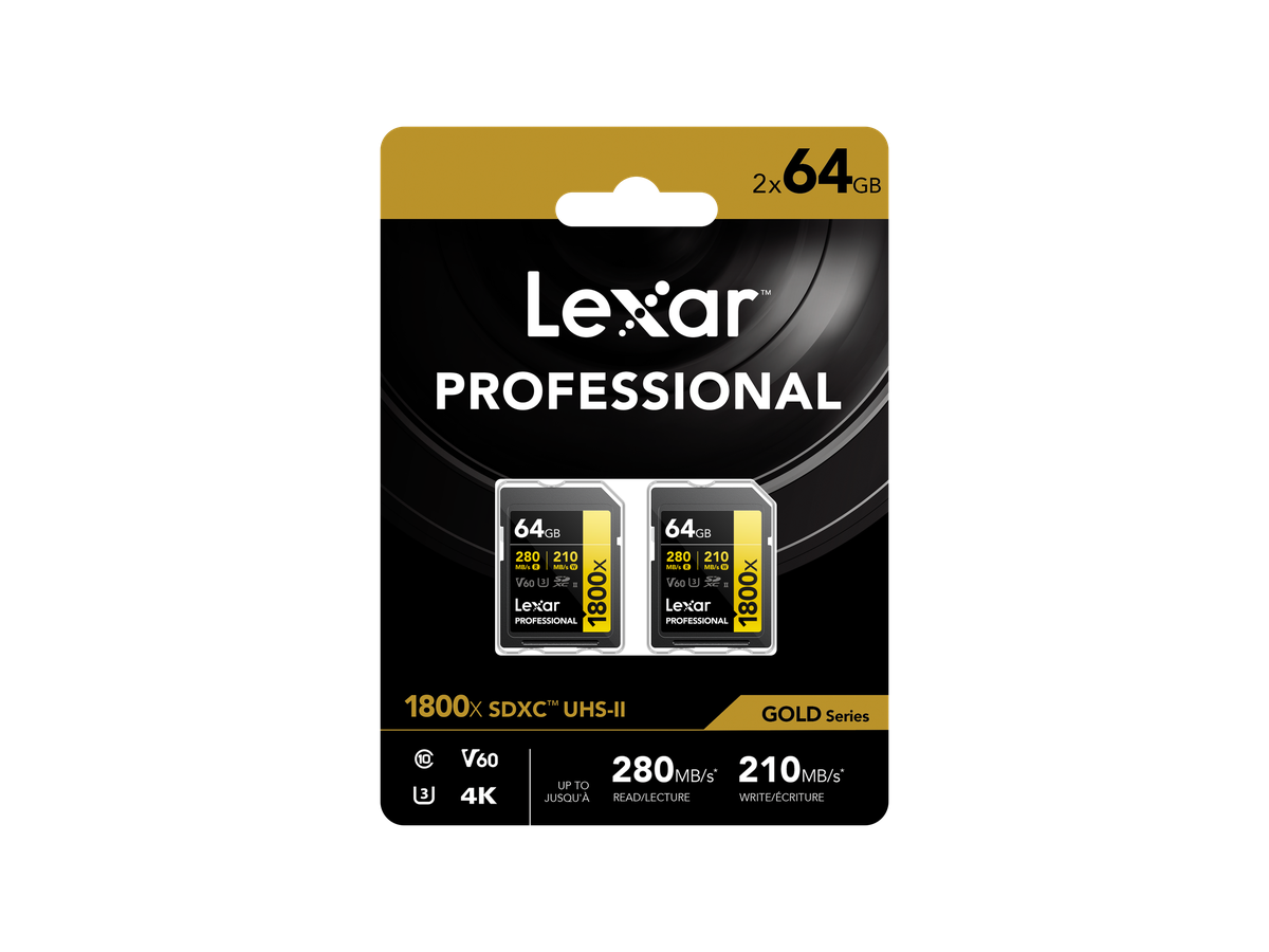 Lexar 1800x UHS-II SDXC 2x64GB Gold