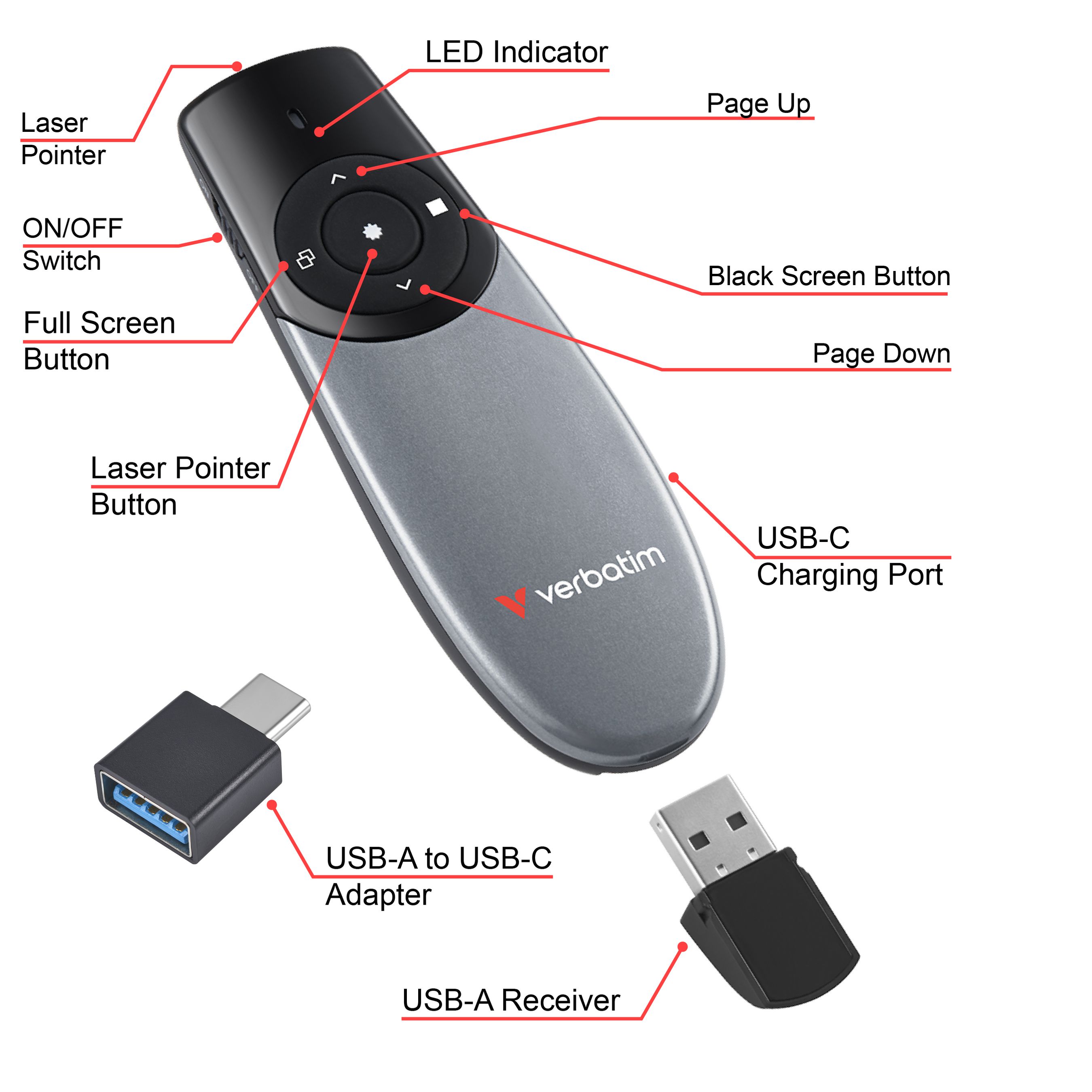 Verbatim Focus Presenter Laserpointer