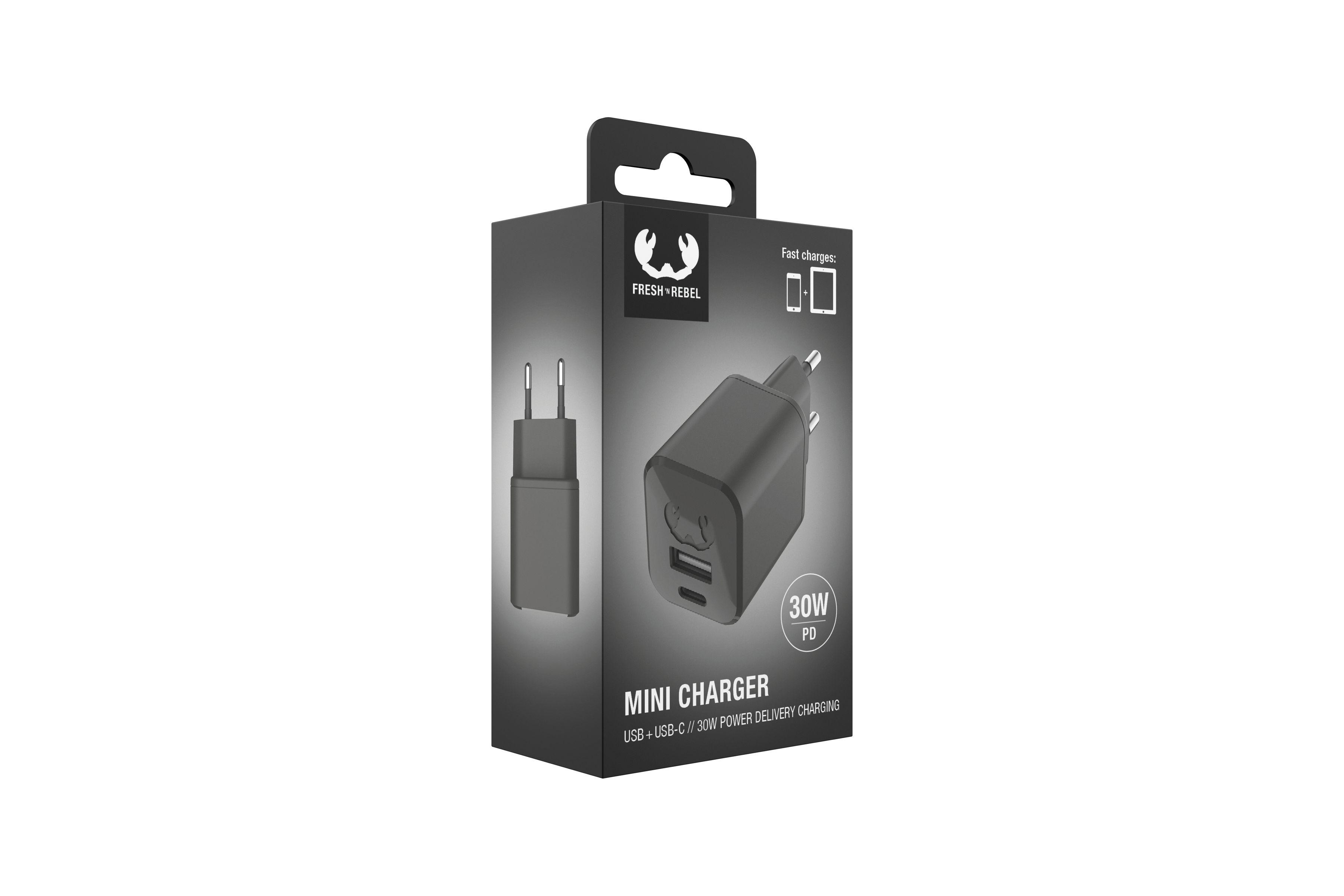 Fresh 'n Rebel Mini Charger Grey 30W